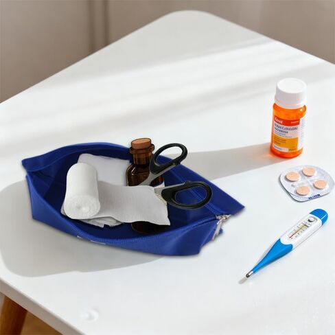 Medicine Bag First Aid Kit Empty Medicine Pouch Pill Pocket Mini Travel First Aid Bag Outdoor Hiking Survival Supplies Portable Blue Small Bags Family Emergency Medical Kit Waterproof Oxford Pouch in Saudi Arabia