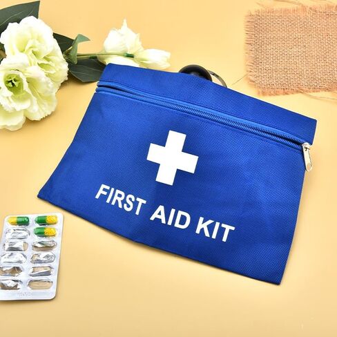 Medicine Bag First Aid Kit Empty Medicine Pouch Pill Pocket Mini Travel First Aid Bag Outdoor Hiking Survival Supplies Portable Blue Small Bags Family Emergency Medical Kit Waterproof Oxford Pouch in Saudi Arabia