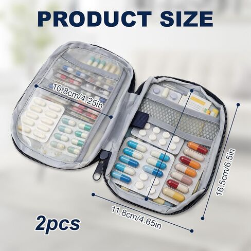 2PCS Travel First Aid Pouch, 6X4.5'' Portable Empty Mini First Aid Kit Bag, Waterproof Emergency Medical Organizer Pouch for Home, Office, Car, Hiking, Camping, Backpacking & Outdoor Survival Gear in Saudi Arabia