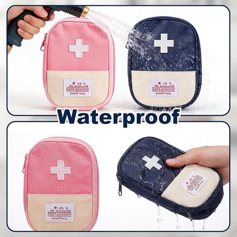 2PCS Travel First Aid Pouch, 6X4.5'' Portable Empty Mini First Aid Kit Bag, Waterproof Emergency Medical Organizer Pouch for Home, Office, Car, Hiking, Camping, Backpacking & Outdoor Survival Gear in Saudi Arabia