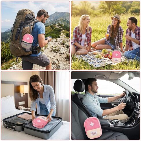 2PCS Travel First Aid Pouch, 6X4.5'' Portable Empty Mini First Aid Kit Bag, Waterproof Emergency Medical Organizer Pouch for Home, Office, Car, Hiking, Camping, Backpacking & Outdoor Survival Gear in Saudi Arabia