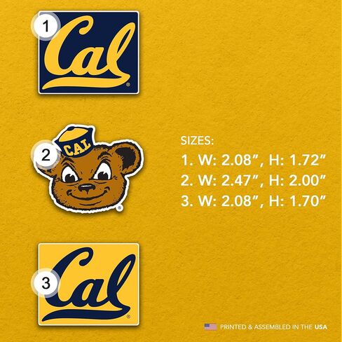 مغناطيس أكريليك من جامعة صبار الصحراء في كاليفورنيا، بيركلي، 3 عبوات من UC Berkeley Golden Bears، تصميم مزخرف مرخص رسميًا (مجموعة المغناطيس A) in Saudi Arabia