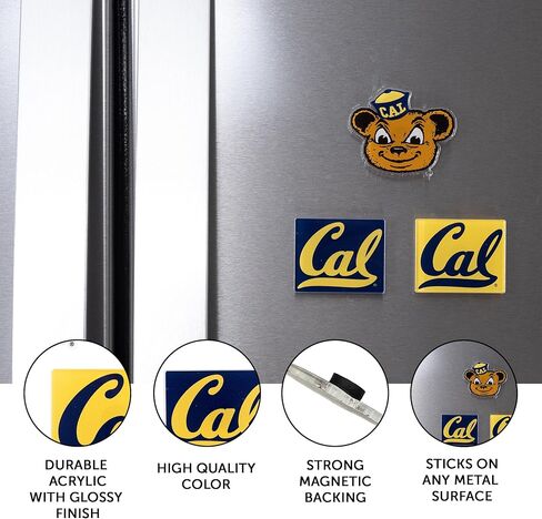 مغناطيس أكريليك من جامعة صبار الصحراء في كاليفورنيا، بيركلي، 3 عبوات من UC Berkeley Golden Bears، تصميم مزخرف مرخص رسميًا (مجموعة المغناطيس A) in Saudi Arabia