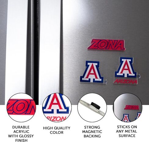 Desert Cactus University of Arizona Acrylic Magnet 3 Pack UA Wildcats Decorative Design Officially Licensed (Magnet Set A) in Saudi Arabia