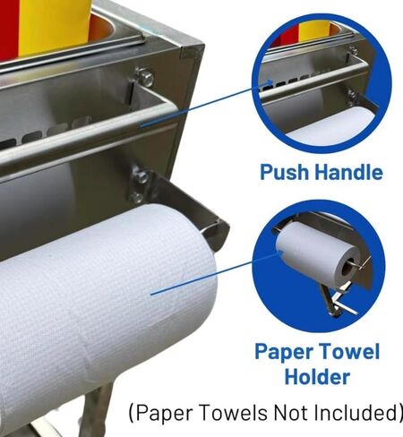 عربة هوت دوج | عربة من الفولاذ المقاوم للصدأ مع شواية ألومنيوم مقاس 20 بوصة | تعمل بالبروبان أو البيوتان | 4 عجلات محمولة | عربة طعام الشارع لتقديم الطعام والبيع | Carrito Hot Dogs | غطاء خارجي متضمن in Kuwait