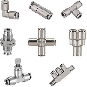 محول توصيل سريع لخرطوم الهواء، قطعة واحدة من الفولاذ المقاوم للصدأ موصل أنبوب هوائي سريع دفع الماء في 4-10 مم (PM، 6 مم) in Kuwait