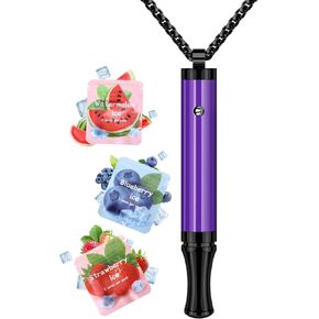 astofli قلادة التنفس لتخفيف القلق - قلادة التنفس الهواء النكهة، جهاز تخفيف التوتر خالية من التنفس مع نكهة، هدايا مجوهرات التأمل للنساء والرجال، الفولاذ المقاوم للصدأ in Kuwait