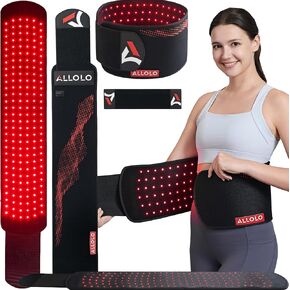 ALLOLO Red Light Therapy Belt, 39"*7.7" Large Area with 180pcs 3-in-1 LEDs 660nm & 850nm Infrared Red Light Therapy for Body, Adjustable & Portable Therapy Wrap for Shoulder Waist Belly Joint(Corded) in Kuwait