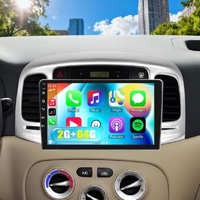 2+32G Android Car Stereo لـ Hyundai Accent Solaris Verna Reina 2010-2016 مع Apple Carplay Android Auto Mirror Link Change Threat 9 Inch Touch Screen in Kuwait