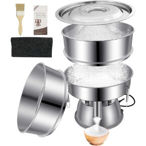 Automatic Sieve Shaker Machine, 110V Stainless Steel Vibrating Sifter with 10 & 60 Mesh Screens for Flour & Powders in Kuwait