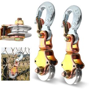 Fumete 2 Pack Snatch Block Pulley with Swivel Eye and Hoist Hook 2 Ton (4400 Lbs) Capacity Snatch Block Anodized for Wire/Synthetic Rope up to 3/8" in Kuwait