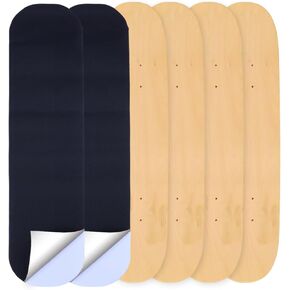 Blank Skateboard Decks 31 x 8 Inch 4 pc – 7-Layer Maple Double Tail Skate Board Deck for Art Painting, Wall Decor, Street Skate, Custom Pro Replacement Plain Skateboards Decks with Sandpaper in Kuwait