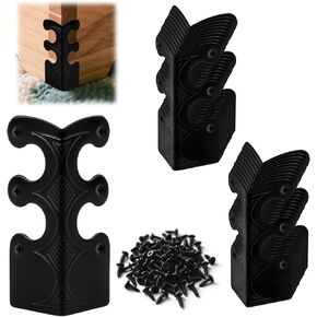 20 قطعة من واقيات زوايا لوح التزلج مع براغي، واقيات زوايا لوح التزيين المزخرف، أغطية حواف معدنية عتيقة لدرج خزانة طاولة الأثاث، أسود in Kuwait