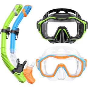 Snorkeling Gear for Adults Kids, Dry-Top Snorkel Set, 180°Panoramic Wide View Diving Mask Breathing Freely Snorkel Mask for Snorkeling Scuba Diving Swimming Travel in Saudi Arabia
