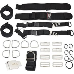 WYYHAA Adjustable Backplate Harness Set for Scuba Diving – Ultralight BCD Kit with Crotch Strap, Weight Belt, Neoprene Shoulder Pad – Backmount Dive Accessories for Freediving & Snorkeling in Kuwait