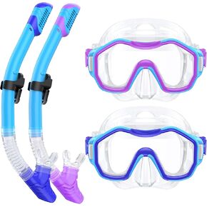 Snorkeling Gear for Adults Kids, Dry-Top Snorkel Set, 180°Panoramic Wide View Diving Mask Breathing Freely Snorkel Mask for Snorkeling Scuba Diving Swimming Travel in Saudi Arabia
