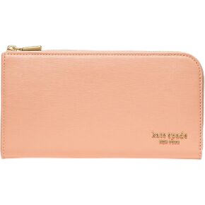 Kate Spade New York Devin Spade Flower مثقبة من جلد الحبوب الرمز البريدي حول محفظة قارية ، أبيض حقيقي in Kuwait