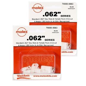 Molex (6 Set) 2-Pin Connector Kit 0.062" , 24 AWG to 18 AWG Socket Connectors in Kuwait