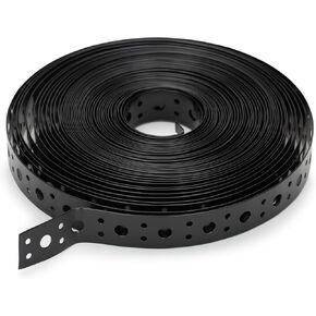 Black 1 Inch x 33FT Metal Strapping with Holes 0.03" Thick Galvanized Metal Pipe Hanger Strap for Plumbing, HVAC and Duct Support in Kuwait