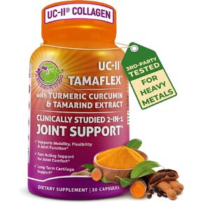 Joint Support Supplement with UC-II® & TamaFlex® – Undenatured Type II Collagen, Turmeric & Tamarind for Joint Health, Flexibility & Mobility – Natural Cartilage Support – Glucosamine-Free Capsules in Kuwait