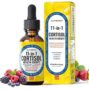 Cortisol Detox Liquid Drops for Women Men - Cortisol Reducer Supplement Support Wellness Cleanse Balance Stress Mood Sleep Focus - Lower Cortisol Levels with Ashwagandha L-Theanine Magnolia in Kuwait