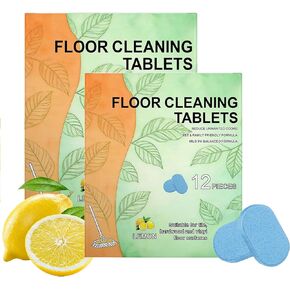 12 قطعة من أقراص تنظيف الأرضيات، محلول تنظيف قابل للذوبان تم قياسه مسبقًا للبلاط والفينيل والخشب الصلب ورائحة الليمون المنعشة، متوافق مع ممسحات الروبوت والمكانس الرطبة/الجافة (24 قطعة) in Kuwait