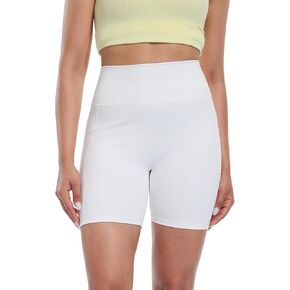 شورت سبايس يونيون للسيدات مع جيوب 5 بوصات للتحكم في البطن، شورت يوجا ناعم من الألياف اللدنة للجري وصالة الألعاب الرياضية، مقاس كبير in Kuwait