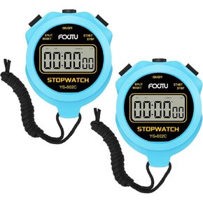 مؤقت ساعة توقيت أساسي بسيط من FCXJTU مكون من قطعتين، فقط وضع ساعة التوقف بدون أجراس، بدون ساعة، بدون منبه، ساعة إيقاف صامتة نقية مع تشغيل/إيقاف للأطفال المدربين الرياضيين (أسود) in Kuwait