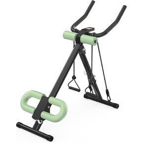 جهاز 4 في 1 لتمرين المعدة، جهاز تدريب عضلات البطن قابل للتعديل مع شاشة LCD، جهاز تمرين عضلات البطن قابل للطي مع حماية للركبة والظهر، سعة تحميل 400 رطل، للجنسين، أخضر in Kuwait