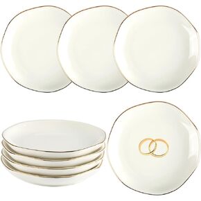 8 Pcs Ceramic Jewelry Tray 4.4in Ring Dish Bulk Decorative Trinket Dishes for Rings Earrings Necklaces, Bracelets Bridal Shower Wedding Birthdays Gifts Women in Kuwait