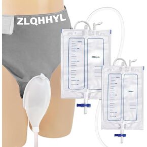Catheter for Men, Urine Collection System, Reusable Portable Silicone Urinal with 2 Bags (1000ml & 2000ml), 1.2M Tube, and Adjustable Breathable Pants (Men) in Kuwait