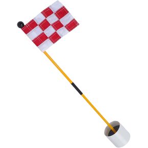Golf Flagstick and Hole Cup Set with Plaid Nylon Flag Outdoor Golf Pin Flag Kit for Practice and Training Or Backyard in Kuwait
