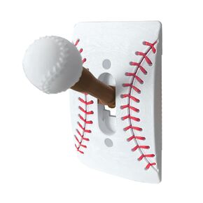 غطاء مفتاح الإضاءة بطابع البيسبول مع مقبض مضرب قابل للفصل، ديكور فريد لغرفة النوم الرياضية، هدية للمعجبين in Kuwait