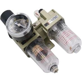 AC1010 M5 Pneumatic Air Filter Regulator with Lubricator Combination 1/8' 1/4' Water Oil Separator for Compressed(AC1010-M5,Automatic drain) in Kuwait