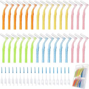 230 PCS Braces Brush, interdental Brushes Between Teeth Soft Dental Floss Picks Toothpicks Dental Brush Braces Flossers for Braces Cleaning Kit Tooth Cleaner Tool with case(Bright Colors) in Kuwait