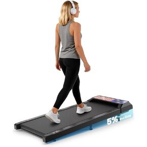 جهاز سير للمشي مع ميل بنسبة 5%، جهاز سير تحت المكتب للمكتب المنزلي، وسادة مشي محمولة هادئة بقوة 2.5 حصان، سعة 265 رطل، جهاز سير مدمج للمساحات الصغيرة مع حزام مقاس 15 بوصة × 35.4 بوصة in Kuwait