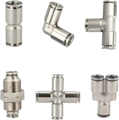 محول توصيل سريع لخرطوم الهواء، قطعة واحدة 4-16 مم OD أنبوب PU الكوع كورس Y تي شيرت هوائي مناسب للدفع السريع (PV، أنبوب OD 12 مم) in Kuwait