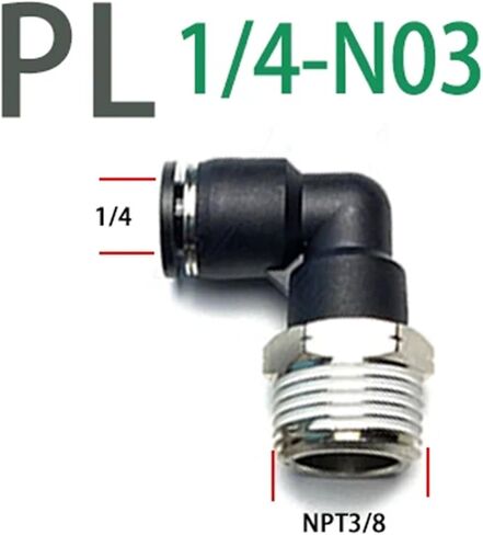 PL British Pipe Pneumatic Quick Connector N1/8 N1/4 N3/8 N1/2 NPT External Thread 5/32 1/4 5/16 3/8 1/2 Hose Air Pipe 5/16-N04(PL 1l4-N03(NPT3l8)) in Saudi Arabia