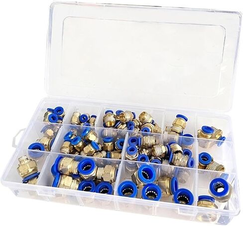 Air Hose Quick Connect Adapter, 60pcs Boxed PC6 -PC10-02 Air Joint Connectors Tube Fittings Push in Quick Release Couplings in Saudi Arabia