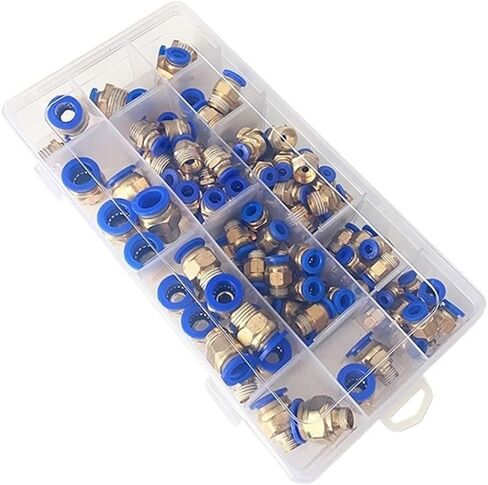 Air Hose Quick Connect Adapter, 60pcs Boxed PC6 -PC10-02 Air Joint Connectors Tube Fittings Push in Quick Release Couplings in Saudi Arabia