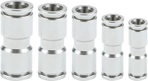 Air Hose Quick Connect Adapter, 5PCS PU 4-12mm Brass Metal Air Tube Hose Pipe Fitting Quick Release Connection Connector(PU4-4) in Saudi Arabia