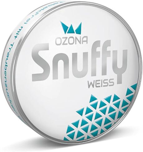 Ozona Snuffy Weiss من Pöschl - سكر العنب والمنثول العشبي، انفجار منعش من النعناع مع لمسة من الفاكهة، خالي من النيكوتين والمواد المضافة، 6 جم (مفرد) in Saudi Arabia