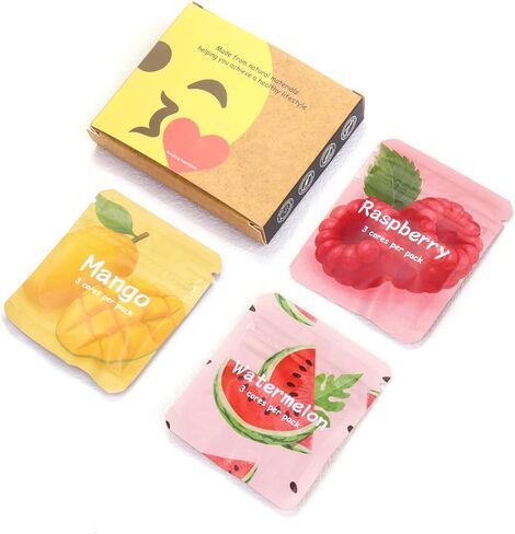 ASTOFLI قلادة التنفس للإقلاع عن التدخين (مجموعة نكهة الفاكهة الاستوائية) - توقف وخالية من القلق، قلادة رجالية بدون دخان بنكهة الفاكهة الطبيعية، معدنية على شكل أحمر الشفاه تساعد على التوقف عن التدخين - أحمر in Kuwait