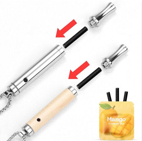 ASTOFLI قلادة التنفس للإقلاع عن التدخين (مجموعة نكهة الفاكهة الاستوائية) - توقف وخالية من القلق، قلادة رجالية بدون دخان بنكهة الفاكهة الطبيعية، معدنية على شكل أحمر الشفاه تساعد على التوقف عن التدخين - أحمر in Kuwait