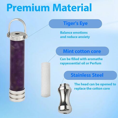 قلادة التنفس مع قلب قطن النعناع، ​​الإقلاع عن التدخين والمساعدة في التبخير لتخفيف التوتر والتأمل والاسترخاء والقلق، أداة تهدئة مدروسة خالية من التنفس، التبديل الطبيعي من العادات السيئة (أرجواني) in Kuwait