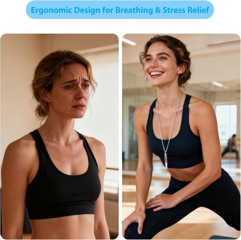 قلادة التنفس مع قلب قطن النعناع، ​​الإقلاع عن التدخين والمساعدة في التبخير لتخفيف التوتر والتأمل والاسترخاء والقلق، أداة تهدئة مدروسة خالية من التنفس، التبديل الطبيعي من العادات السيئة (أرجواني) in Kuwait