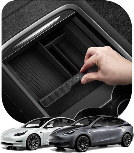 Spigen Center Console Sliding Organizer Tray for Tesla Model Y & 3 (غير متوافق مع Juniper & Highland) النموذج Y فقط (2021-2024) والموديل 3 (2021-2023) in Saudi Arabia
