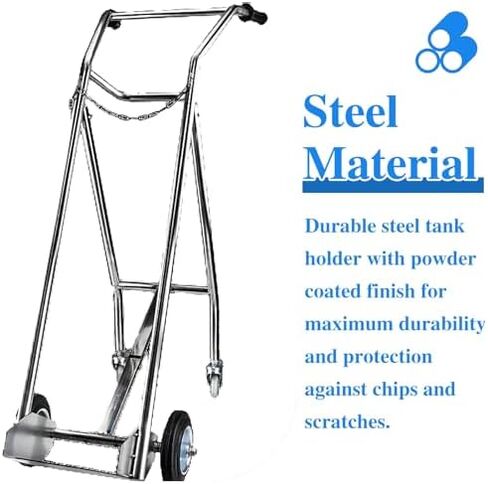 عربة خزان الأكسجين قابلة للطي مع عجلات، رف تخزين محمول للاستخدام في المختبرات المنزلية في المستشفى، رف خزان الأسيتيلين ثاني أكسيد الكربون المتدحرج الآمن in Kuwait