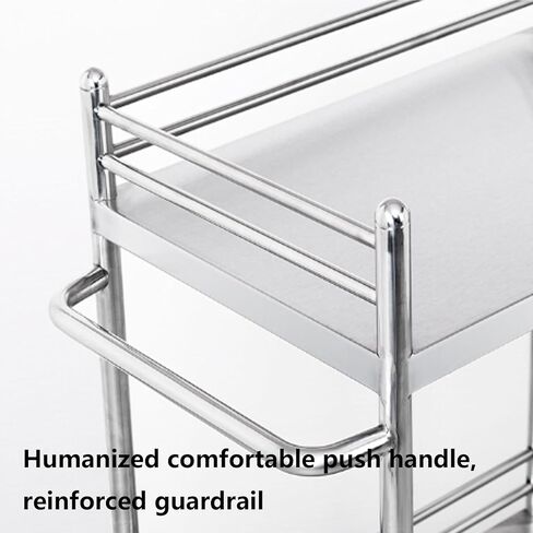 Medical Laboratory Cart, Stainless Steel 2/3-Tier Trolley Serving Utility Carts with Two Drawers for Lab Spa Beauty Clinic Kitchen Equipment Use,2 Layer-60 * 40 * 86cm in Saudi Arabia