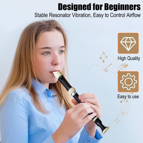 Soprano Natural Vertical Flute 8-Hole Instrument for Beginners, Flute with Cleaning Rod & acking Bag for Education & Entertainment - Black in Saudi Arabia